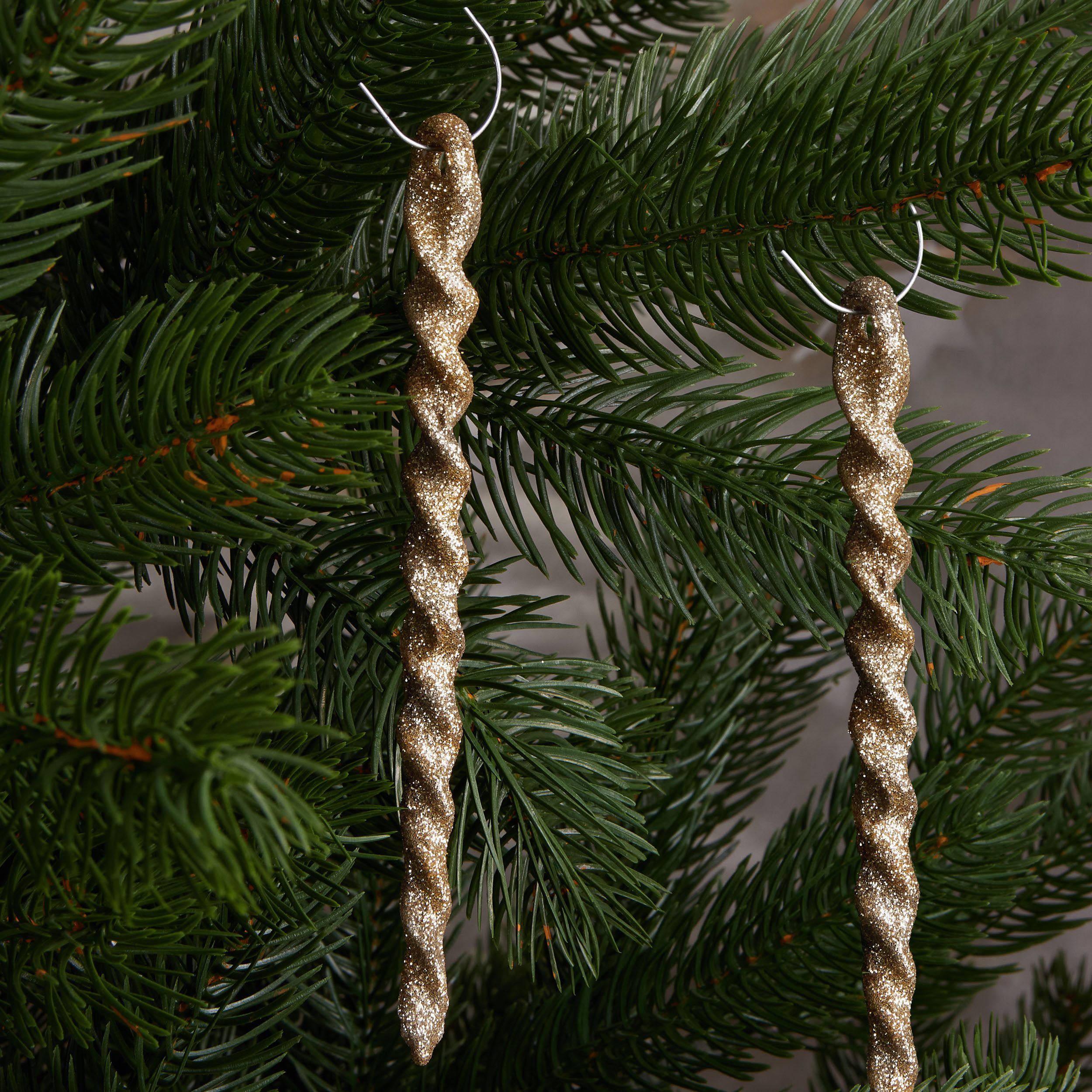 BRUBAKER Christbaumschmuck Baumschmuck Eiszapfen Glitzer - Weihnachtsbaumschmuck zum Hängen (12-tlg), Christbaumschmuck aus Kunststoff - Weihnachtsdeko Anhänger Bruchsicher