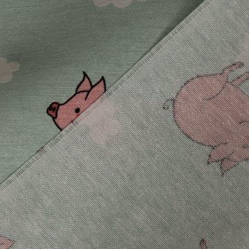 SCHÖNER LEBEN. Tischläufer SCHÖNER LEBEN. Tischläufer Flying Pigs Schweinchen Wolken mint rosa w, handmade