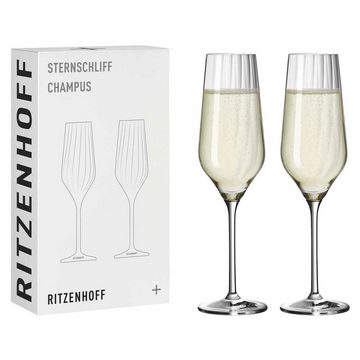 Dekomiro Champagnerglas Sternschliff Champus 4er-Set neu im Dekomiro Set, Kristallglas