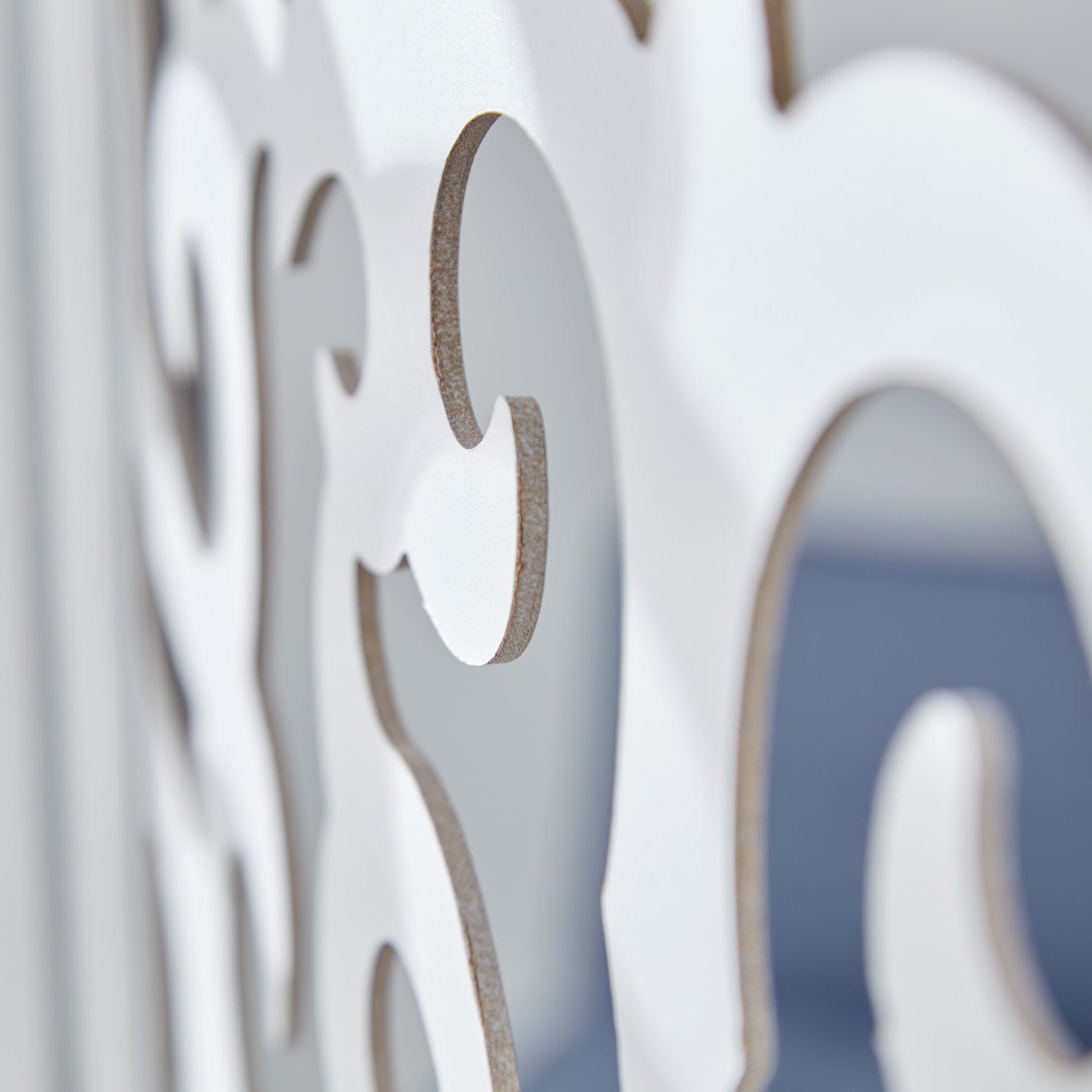 Homestyle4u Paravent Raumteiler Holz Trennwand Sichtschutz Weiß Indoor Motiv Dekoobjekt (3-teilig), faltbar, Dekoration