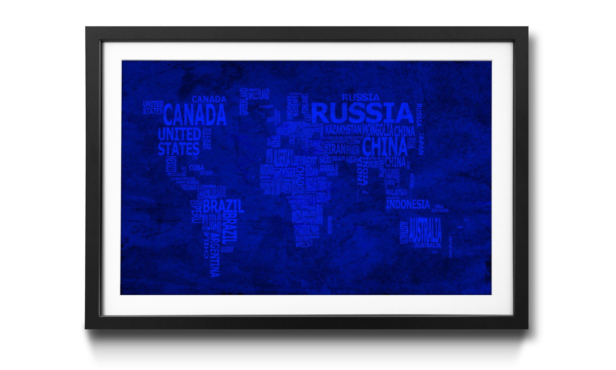 WandbilderXXL Kunstdruck Worldmap No.10, Weltkarte, Größen Wandbild, 4 in erhältlich