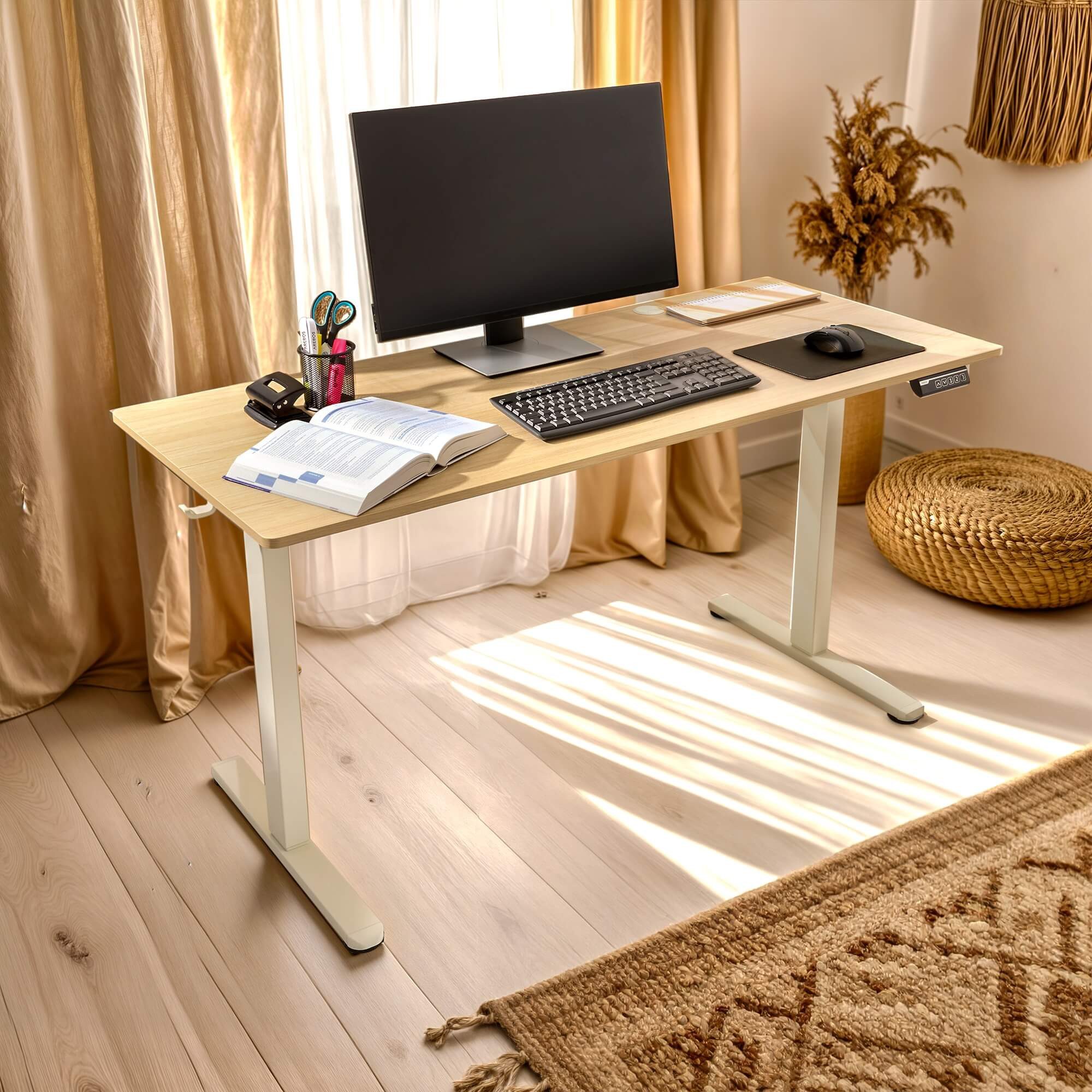 Arebos Schreibtisch Computer-Bürotisch 120 x 60 cm, elektrisch Memory-Funkt günstig online kaufen