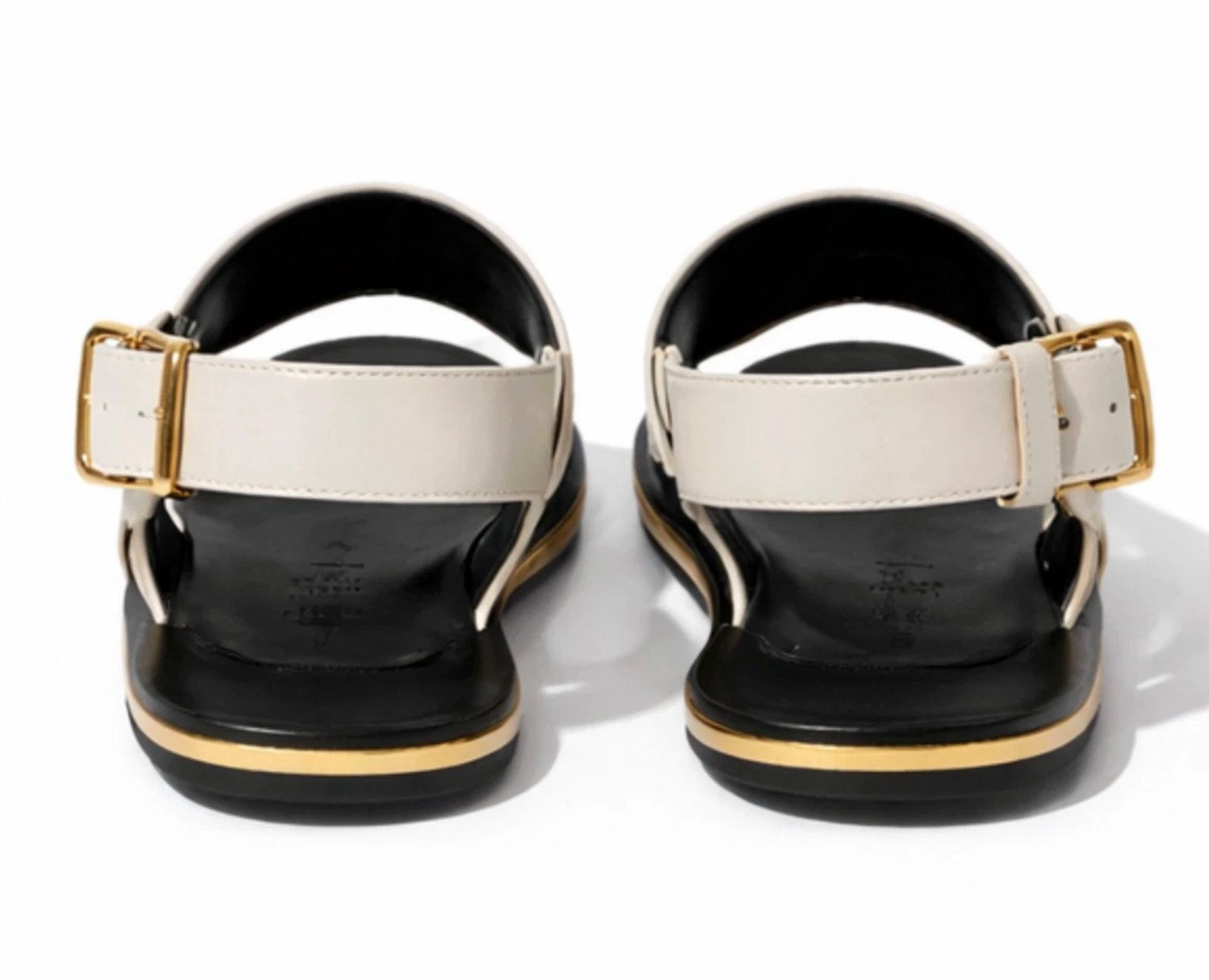 MARNI Damen Anatomic Slippers Schuhe Kalbsleder Doppelriemen Sandale Gepolstertes, anatomisch geformtes Fußbett