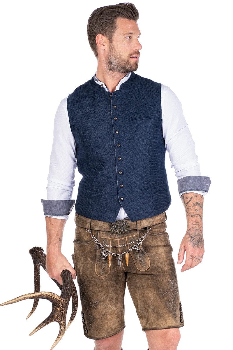 MarJo Trachtenweste Leinenweste - LEINBURG - navy