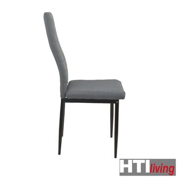HTI-Living Esszimmerstuhl Stuhl Memphis Webstoff Grau (Stück, 1 St), Esszimmerstuhl Metallgestell Vierfuß