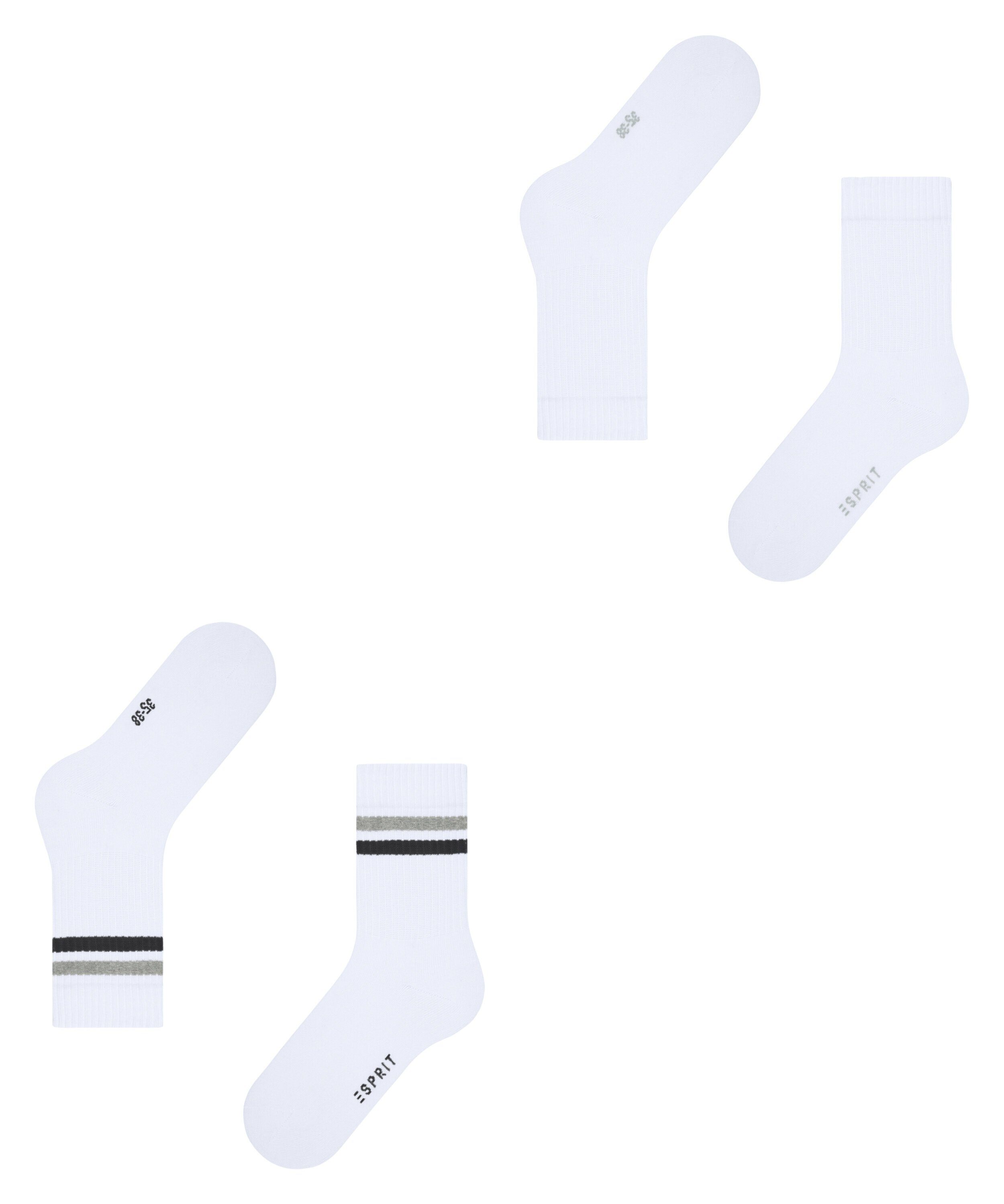 Stripe Tennis Socken (2070) 2-Pack (2-Paar) schnee Esprit
