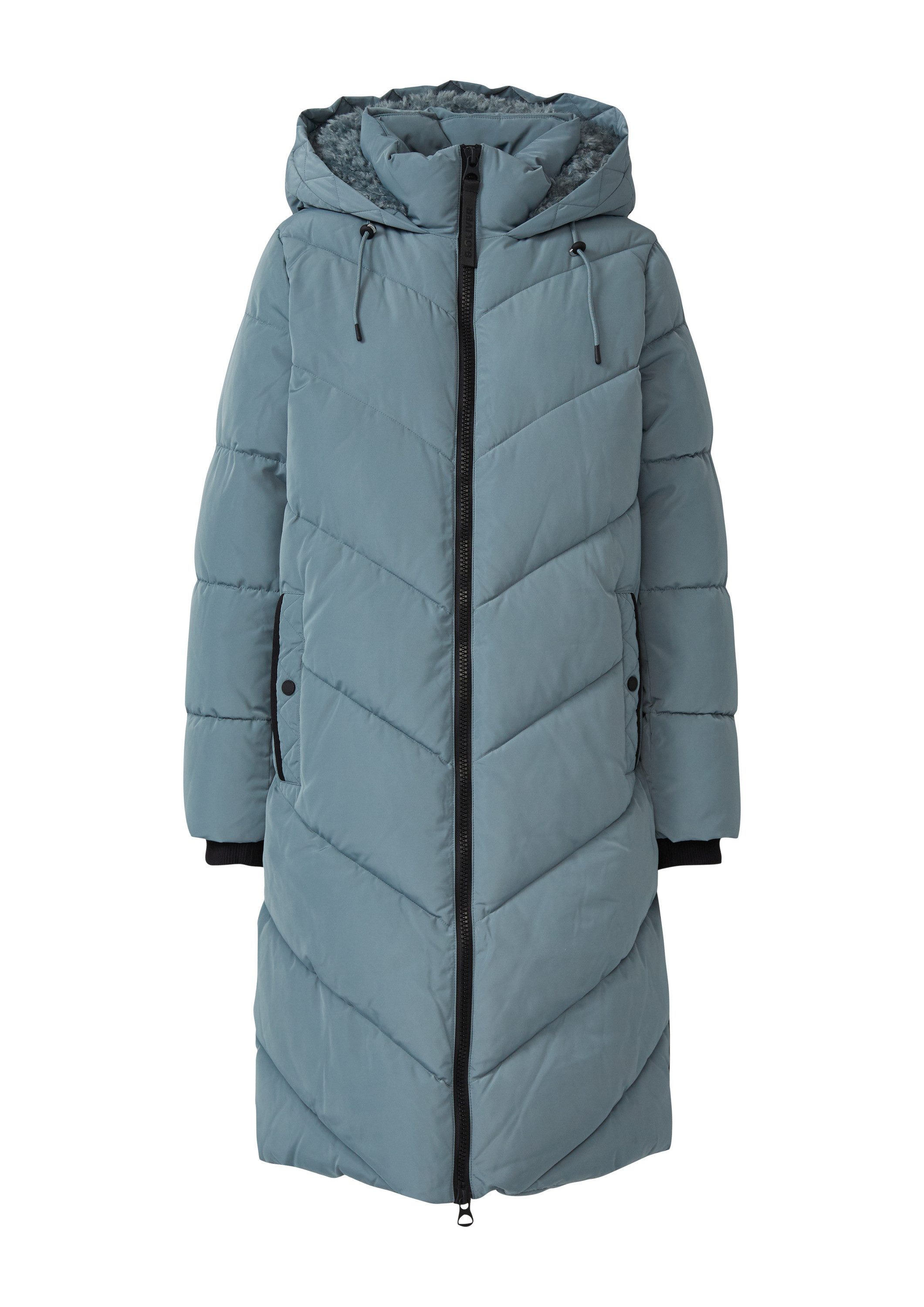 s.Oliver Wintermantel Outdoor-Mantel Steppmantel mit Teddyplüsch-Kapuze günstig online kaufen