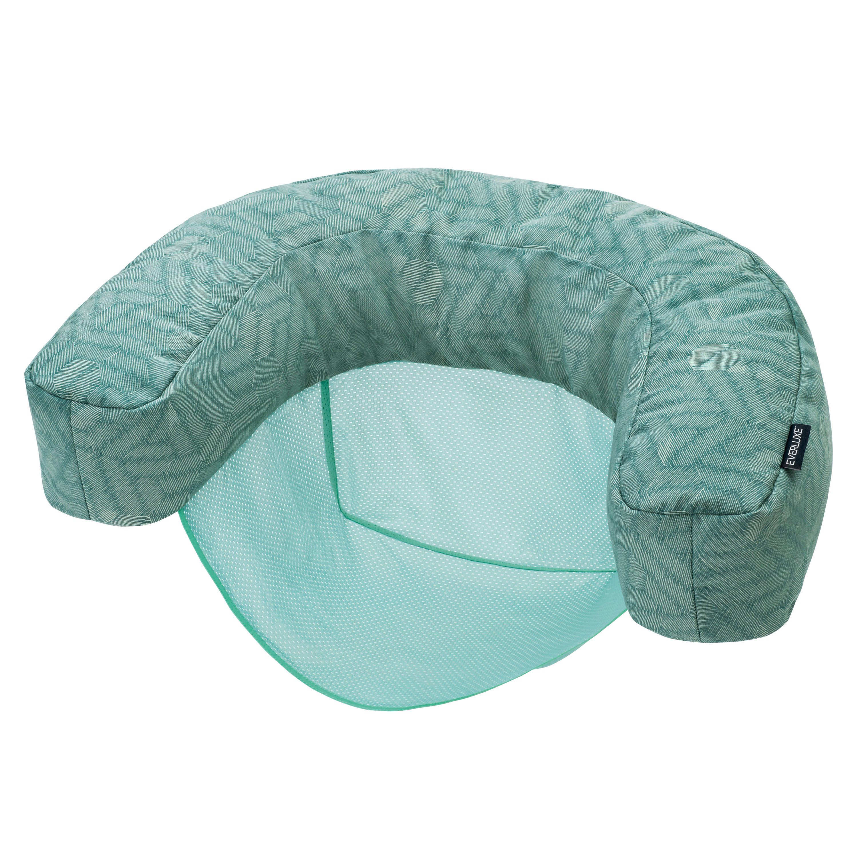 Bestway Schwimmring Everluxe™ (Packung, Textiloberfläche und EPS-Perlen-Füllung), 92 x 66 x 20 cm