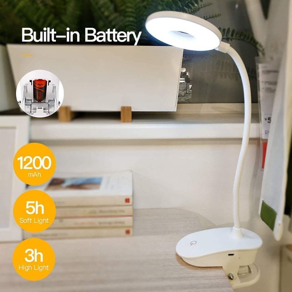 POPOLIC Schreibtischlampe Battery Powered Reading Lamp,Clip on Light for Be günstig online kaufen