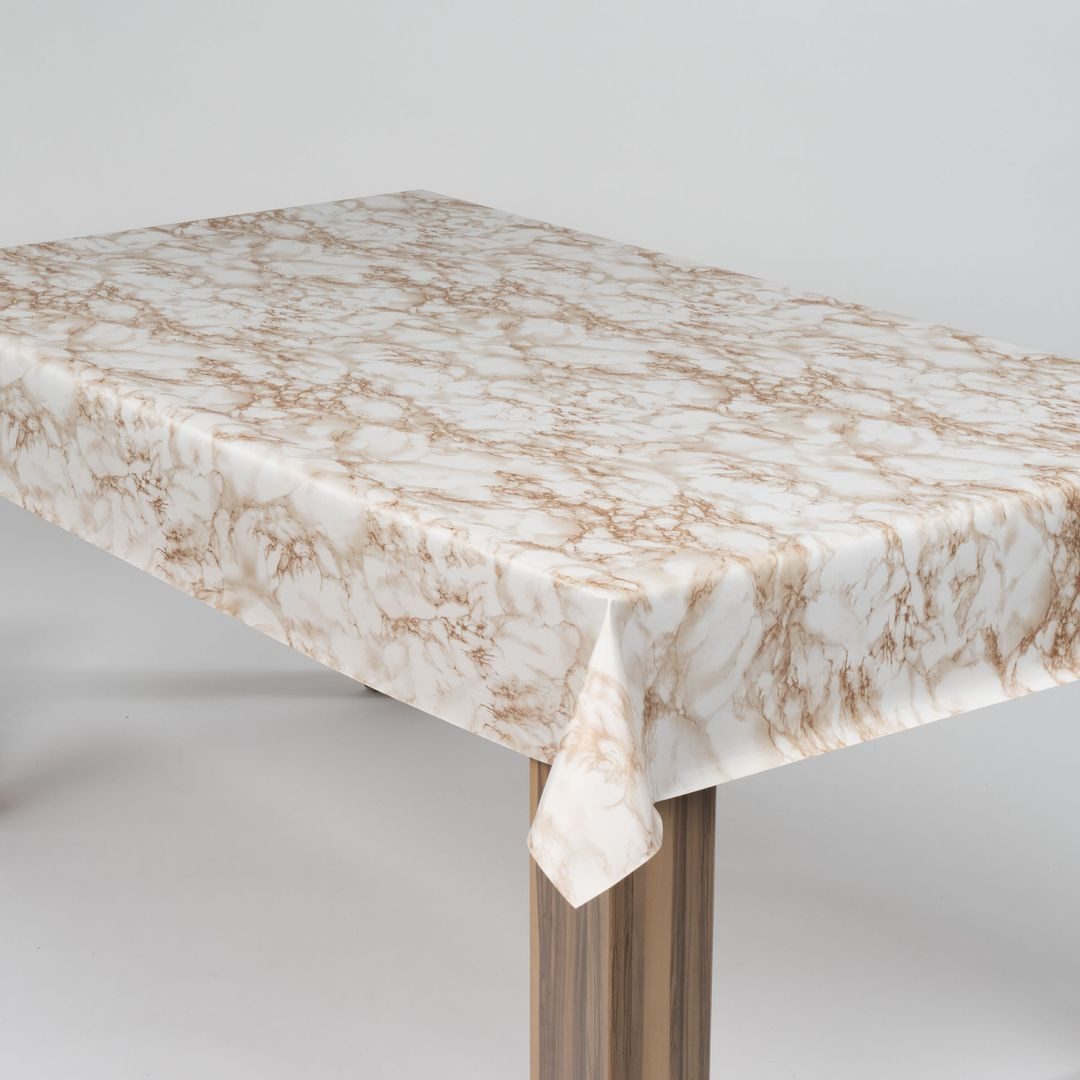 laro Tischdecke laro Wachstuch-Tischdecke Wachstischdecke Marmor Weiß Beige günstig online kaufen