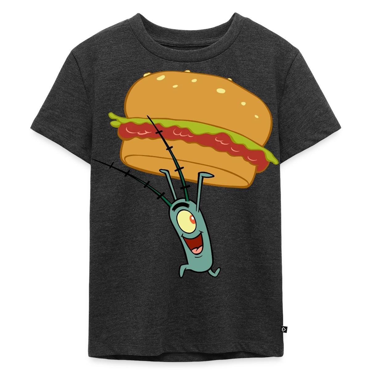 T-Shirt Spongebob Schwammkopf Plankton Mit Hamburger Kinder Premium T-Shirt