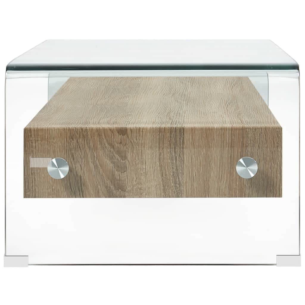 98x45x31 cm Transparent furnicato Hartglas Couchtisch