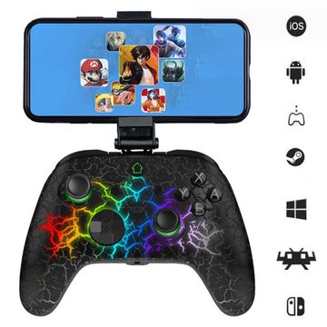 Tadow Gamepad,kabelloser 2.4G Game Controller,schillernde RGB-Farblichter Xbox One-Controller (Doppelte Vibration,Turbo Burst,3D Joystick (2 Millionen Mal)
