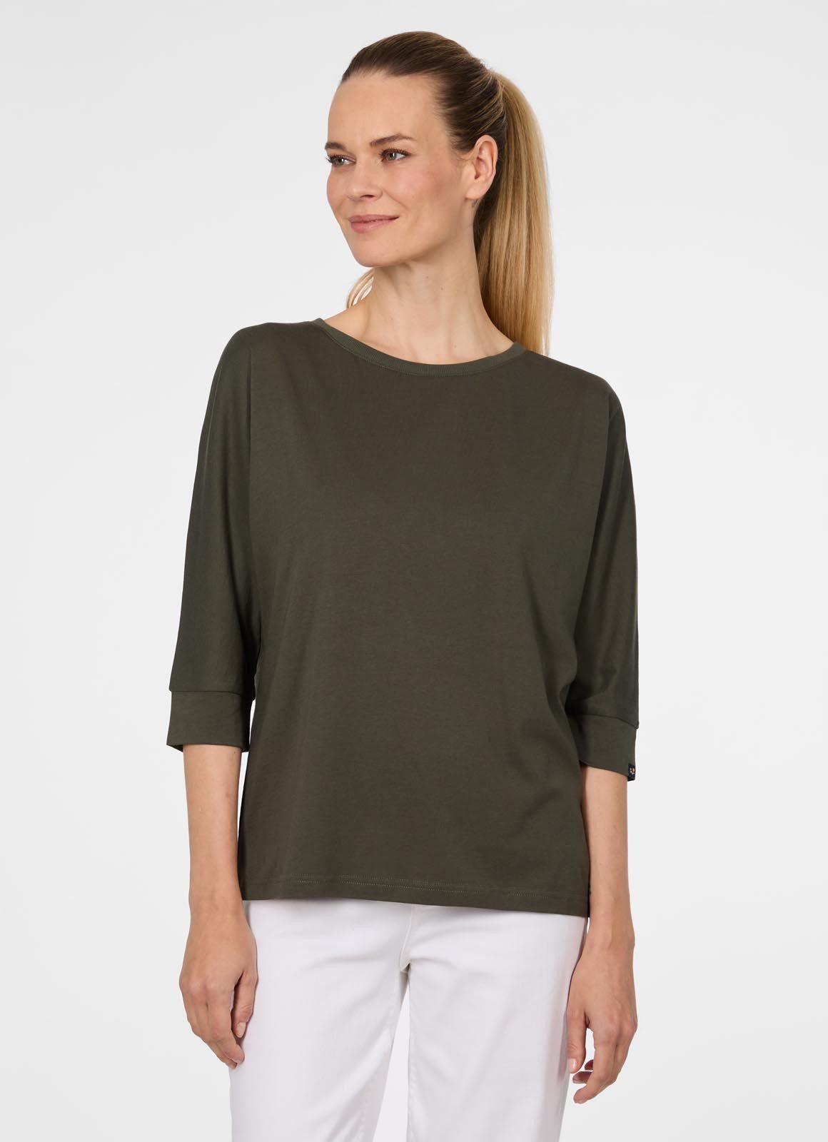 Ragwear 3/4-Arm-Shirt SHIMONA mit Rundhalsausschnitt, ohne Verschluss, aus Baumwollmischung