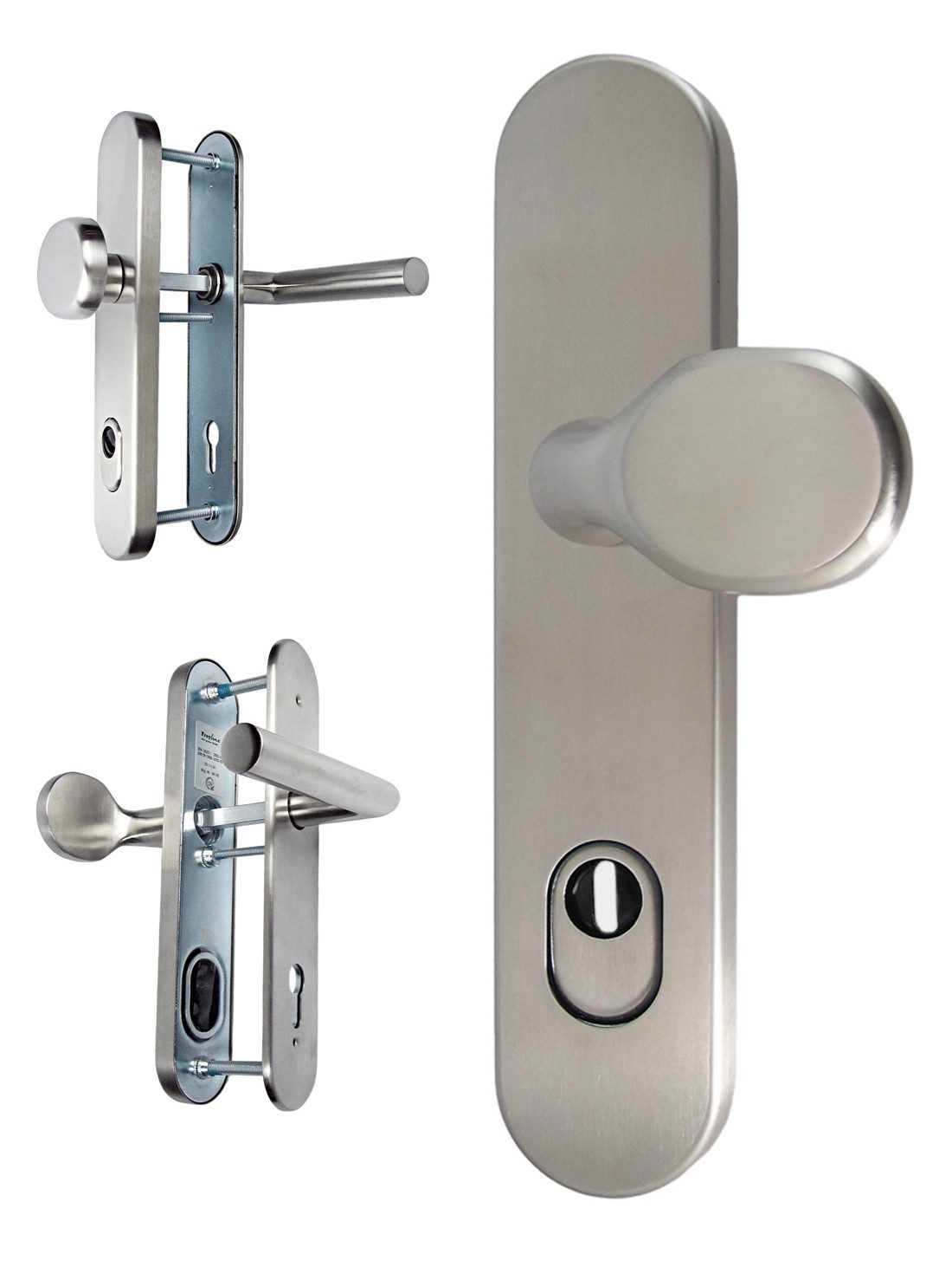 Türbeschlag Haustür Schutzbeschlag 1587 L-Form HS-92 mm mit Knauf, Stahlein günstig online kaufen