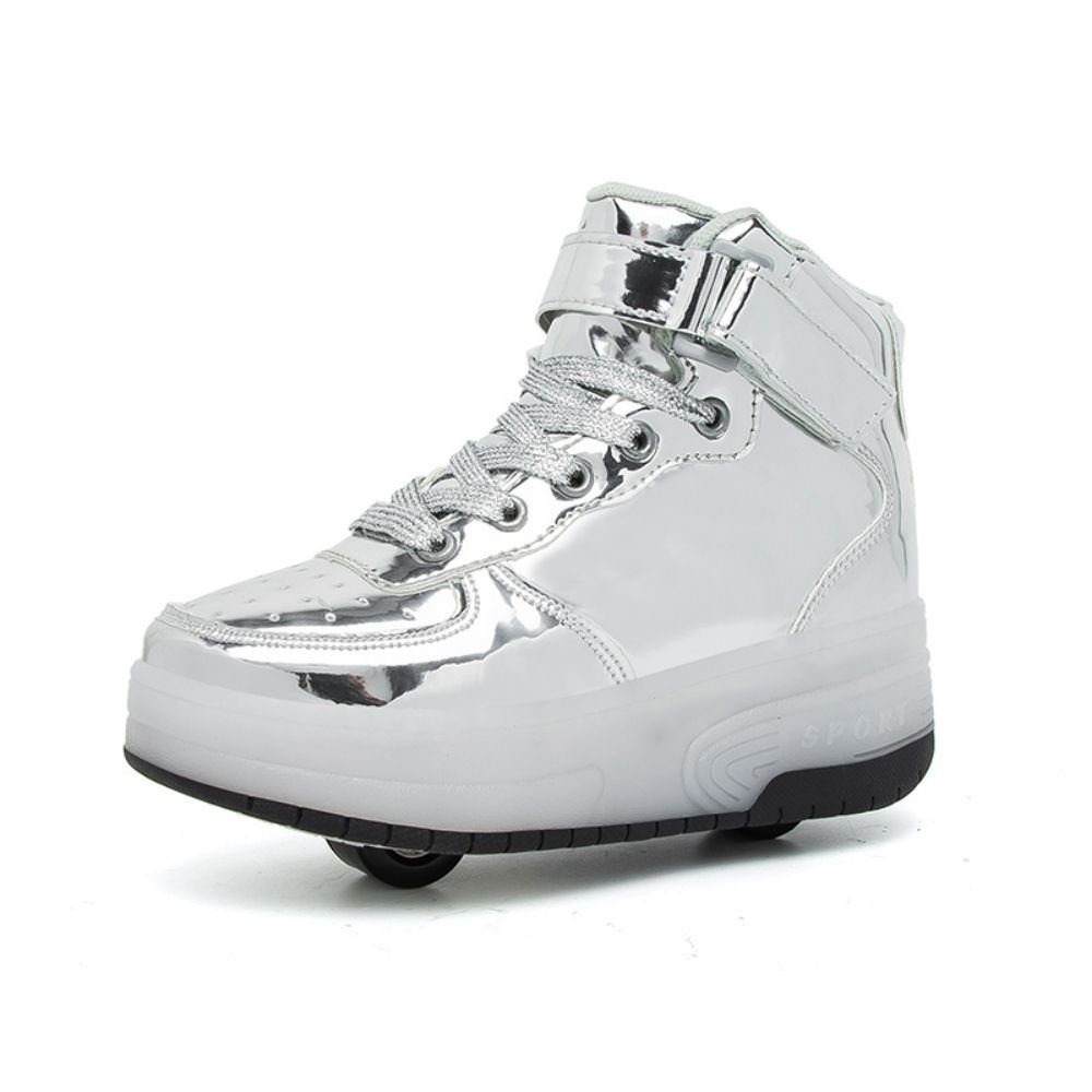 Silber Lichtern, Räder, Versteckte Hinterräder), Frauen Rollschuhe, zwei Rollschuhe High-Top-Mode-Rollschuhe, (mit Kinder und Männer, für HUSKSWARE