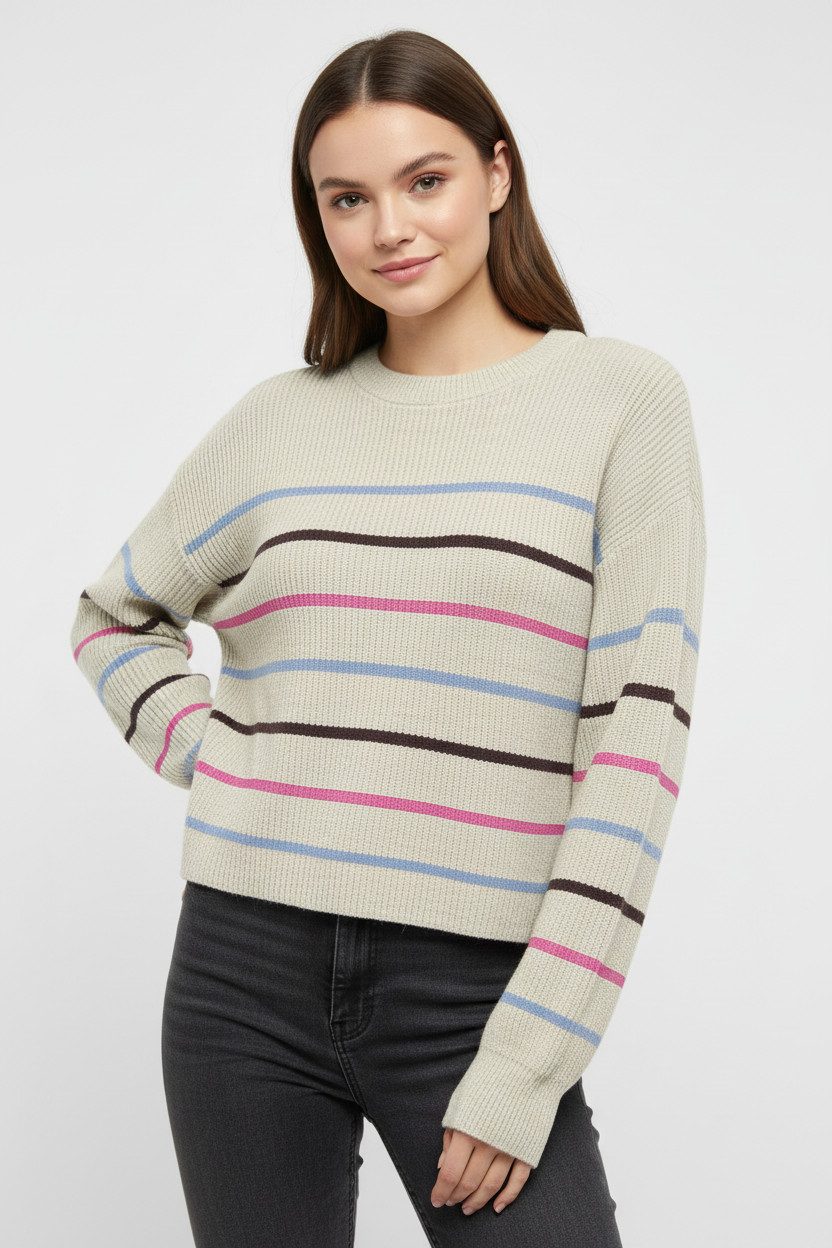 ONLY Strickpullover ONLIBI LS STRIPE O-NECK CC KNT günstig online kaufen