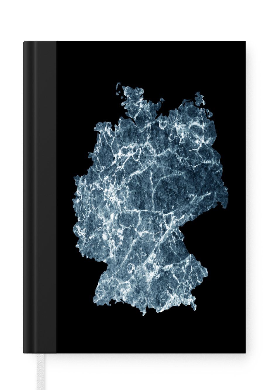 MuchoWow Notizbuch Karte - Deutschland - Marmor, Journal, Merkzettel, Tagebuch, Notizheft, A5, 98 Seiten, Haushaltsbuch