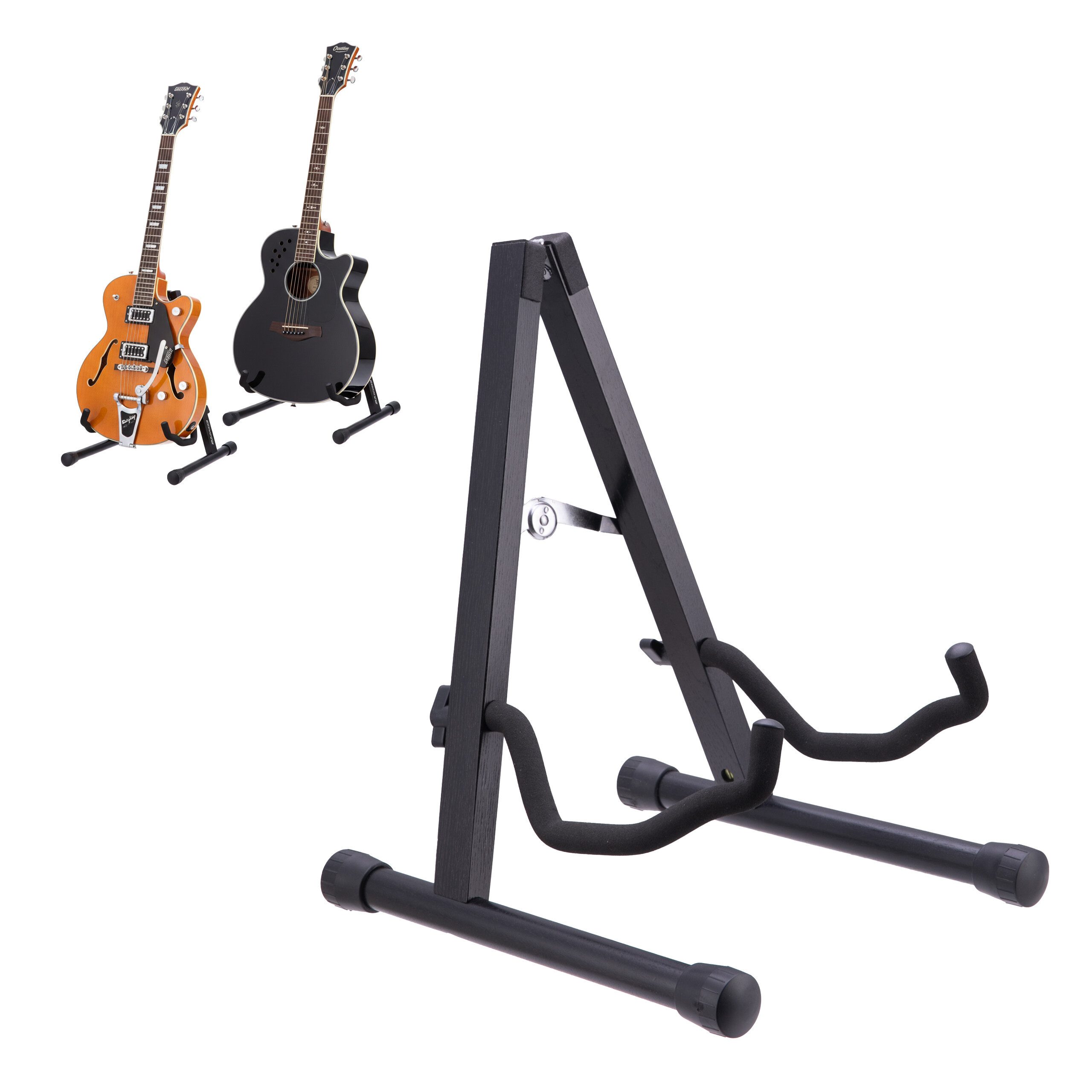 relaxdays Gitarrenständer Faltbarer Gitarrenständer, schwarz