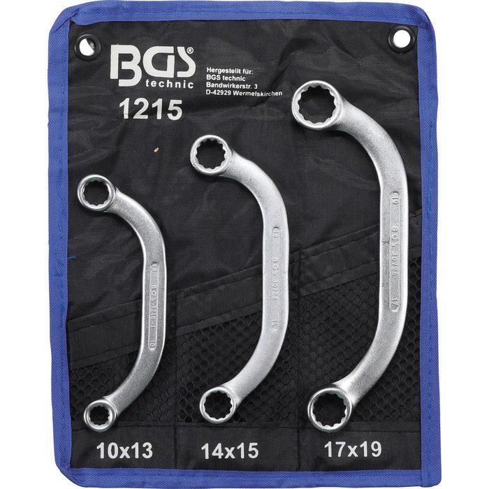 BGS technic Ringschlüssel Starter- und Blockschlüssel-Satz SW 10 x 13 - 17 x 19 mm 3-tlg.
