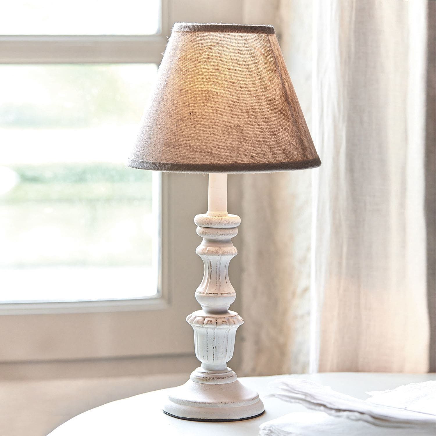 Mirabeau Tischleuchte Tischlampe Créteil braun/antikweiß