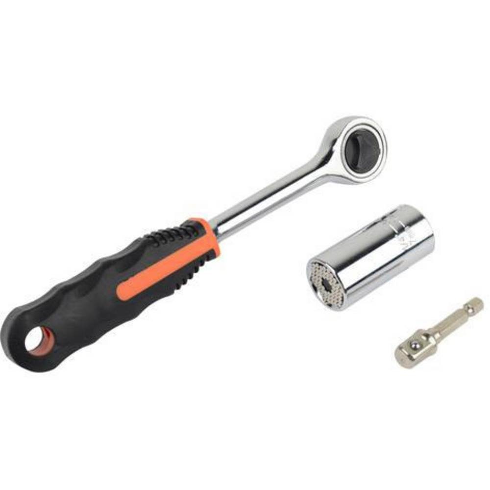 Brüder Mannesmann Werkzeuge Bit- und Steckschlüsselset Universal-Steckschlüsseleinsatz (7-19 mm) mit Adapter M00190
