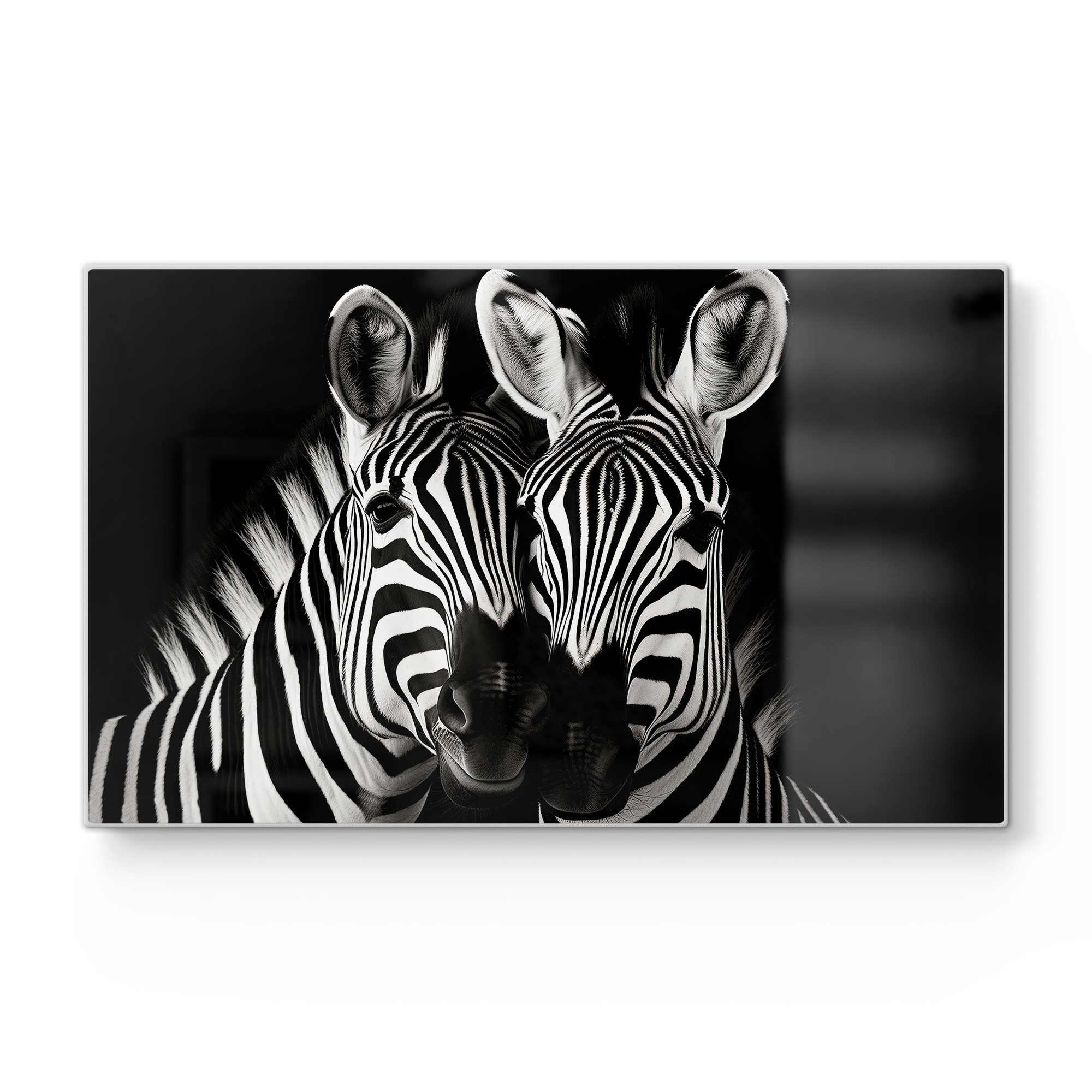 DEQORI Schneidebrett 'Zebra-Sinfonie', Glas, Platte Frühstücksbrett Schneideplatte