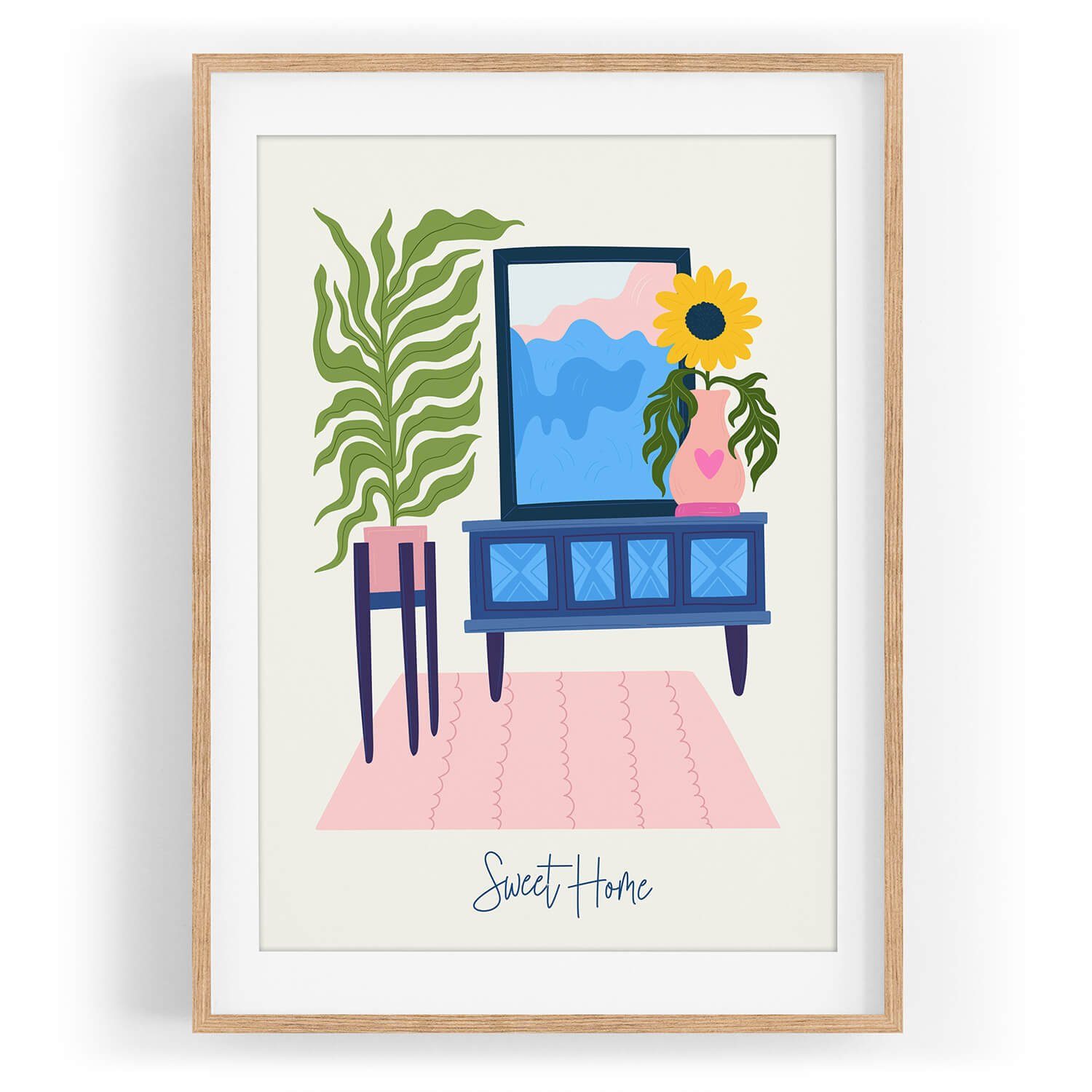 Sinus Art Wandbild Farbenfrohe Illustration Möbel Inneneinrichtung Modern Dekorativ Sweet Home. € 35,00