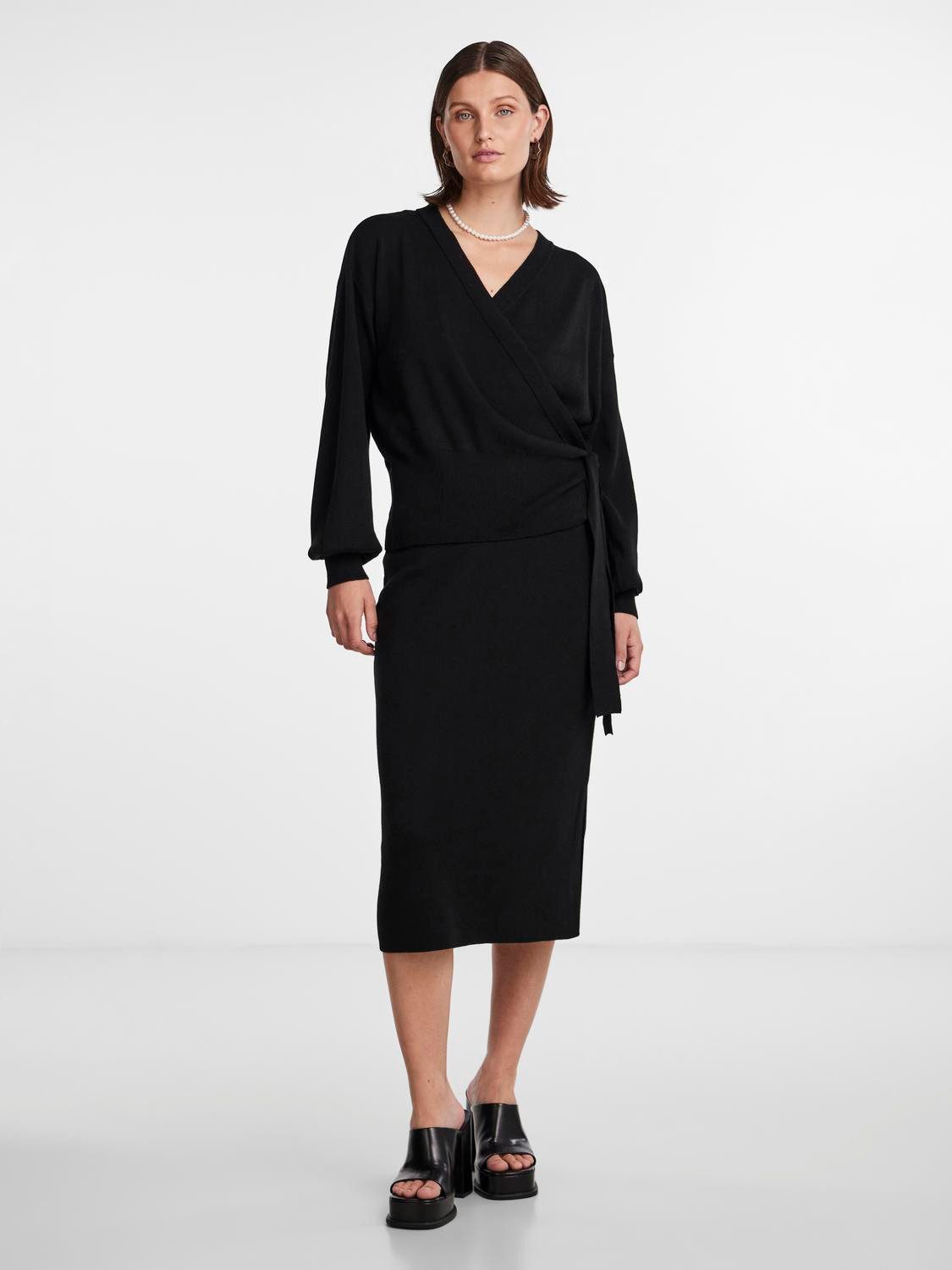 Y.A.S Wickelstrickjacke YASASSI LS WRAP KNIT günstig online kaufen