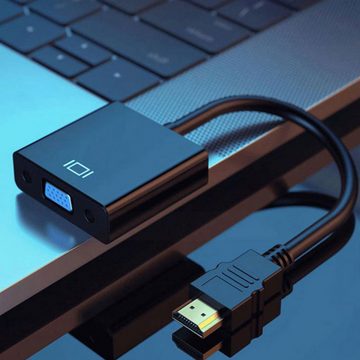 Retoo HDMI auf VGA Adapter D-Sub 15-polig Konverter Full HD 1080p Kabel Adapter HDMI-Anschluss zu VGA/SVGA D-Sub-Buchse, Bietet kristallklares Bild, 1080p-Auflösung, Einfacher Gebrauch