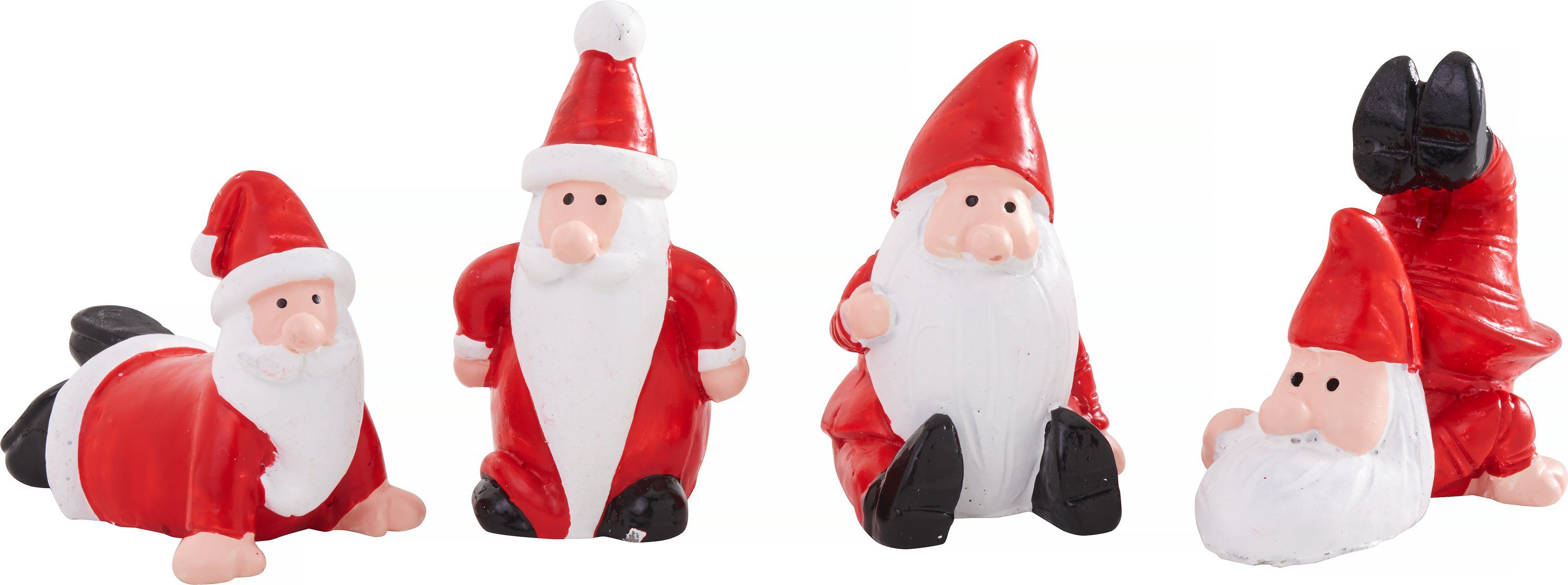Dekofigur VBS Mini Santa 'Wilbert', 4 Stück