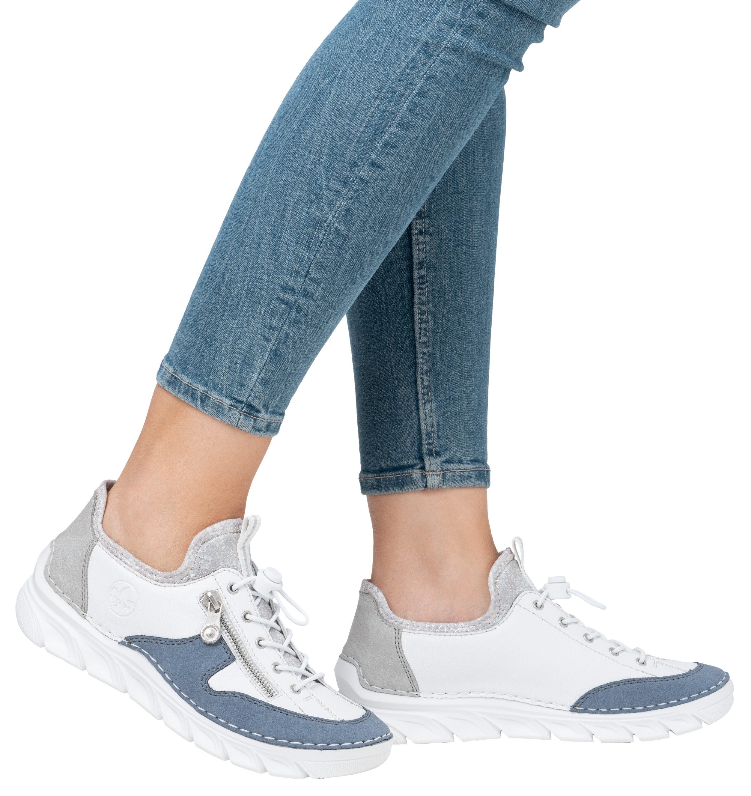 Rieker Slip-On Sneaker Slipper, Freizeitschuh mit kontrastfarbenen Besätzen günstig online kaufen