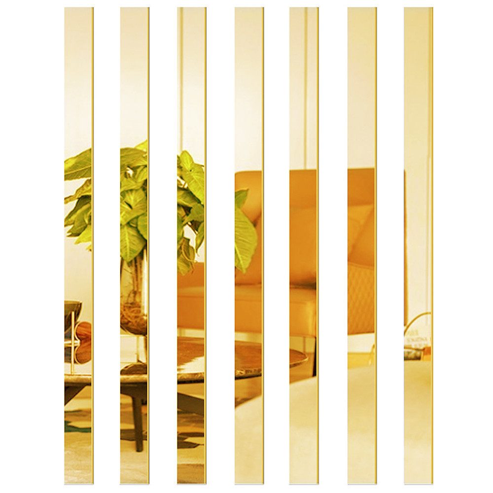 Agger Zierleiste 15 Stück selbstklebende flexible Leisten, glänzendes Spiegel-Design, 2*40cm, PVC,Spiegelrand Möbel Deckenleiste,für Wandrahmen/Tapetenkanten