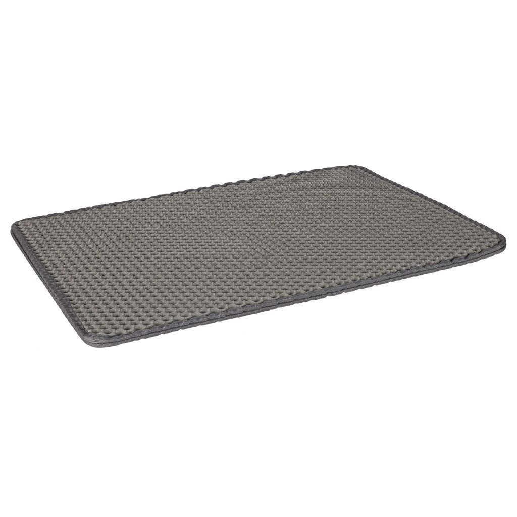Ikonka Katzentoilette Katzenstreumatte 40x60 cm Grau wasserdicht doppellagig EVA, Doppellagige Wabenstruktur, EVA-Material, rutscharm