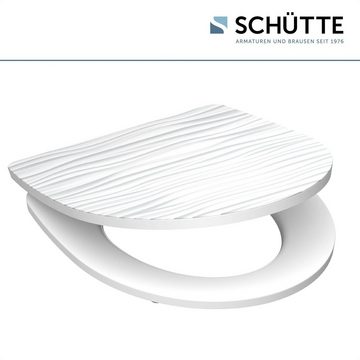 Schütte WC-Sitz White Wave, Duroplast, mit Absenkautomatik und Schnellverschluss, High Gloss