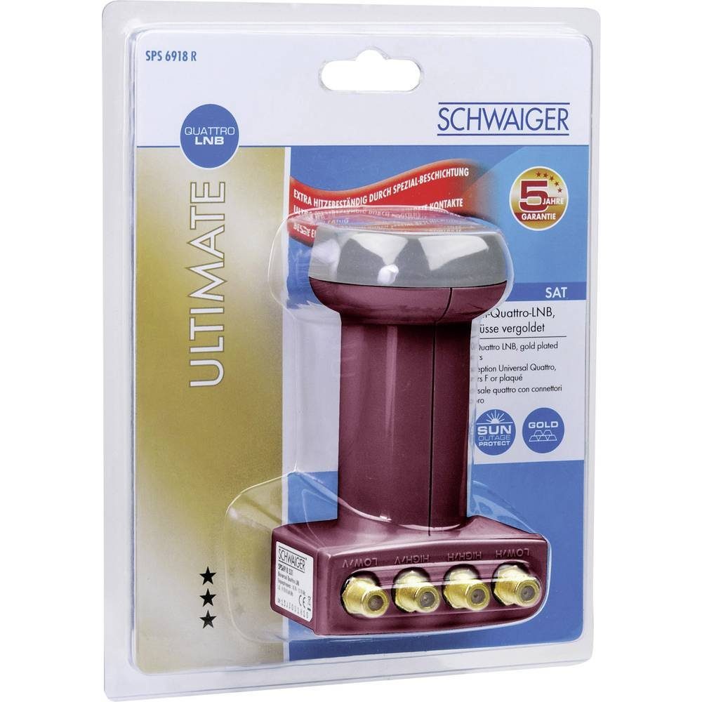 Schwaiger Quattro LNB 40mm SPS6918R531 Universal-Quattro-LNB