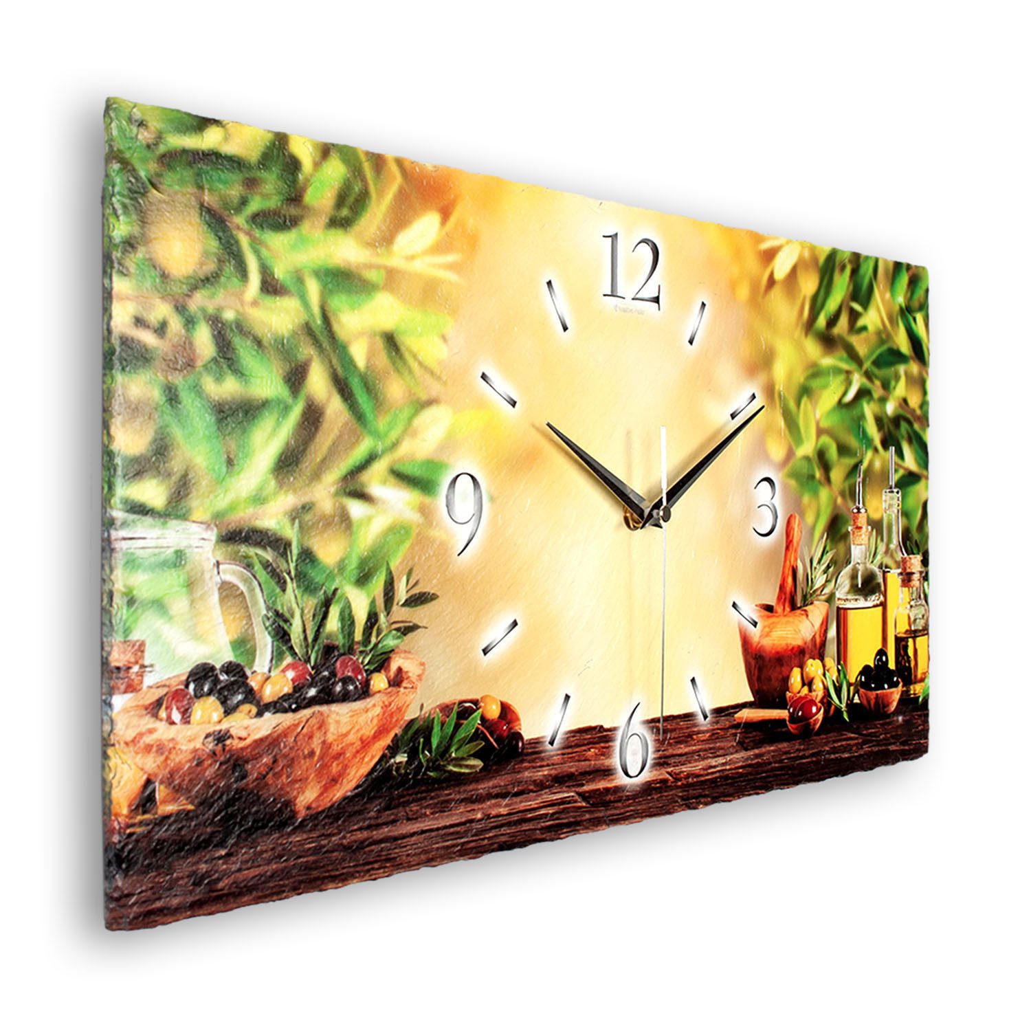 Kreative Feder Wanduhr Designer-Wanduhr aus Stein günstig online kaufen
