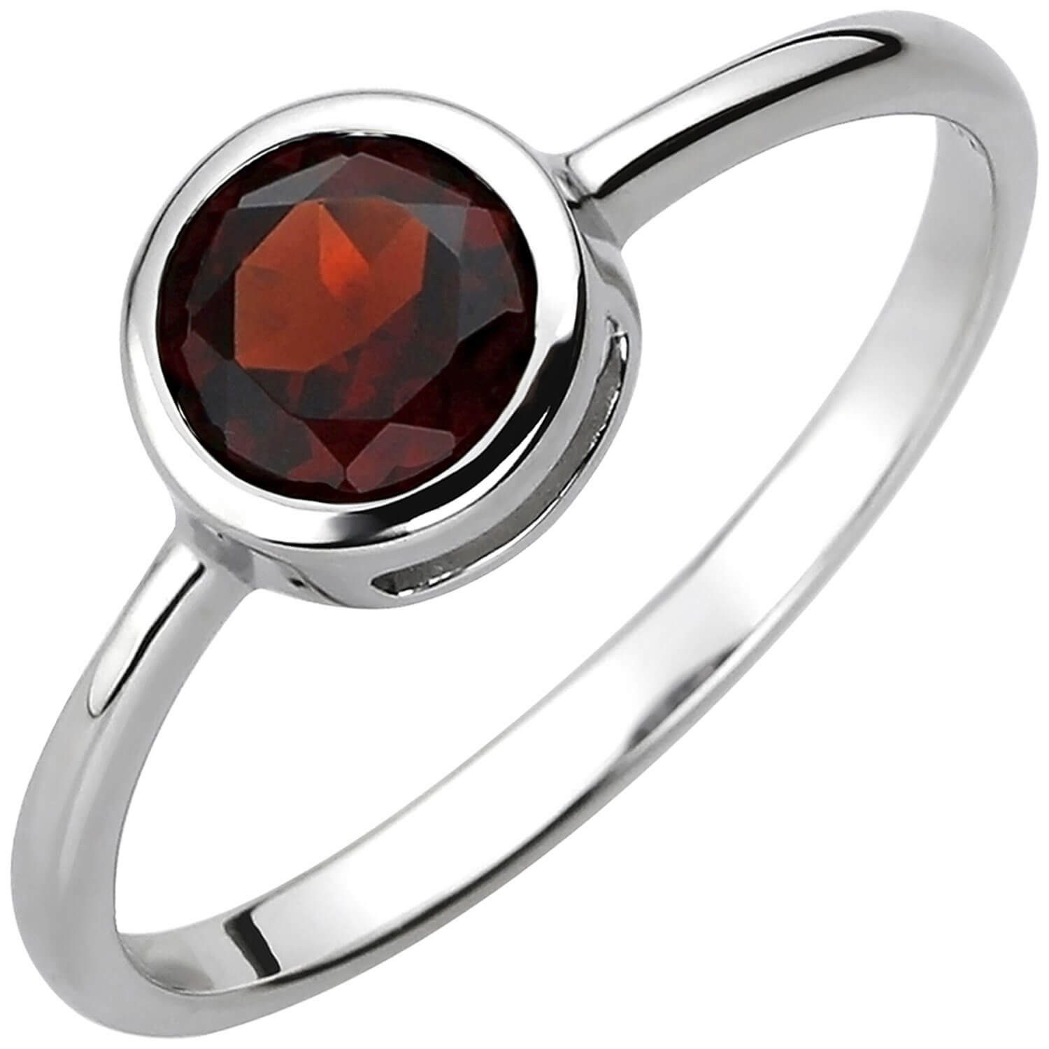 Schmuck Krone Silberring Solitär Ring 925 Silber mit Granat rot weinrot, Si günstig online kaufen
