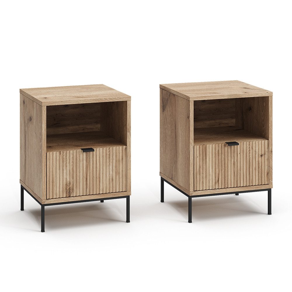Vicco Nachtschrank Eliza, Viking Oak, 2er Set günstig online kaufen