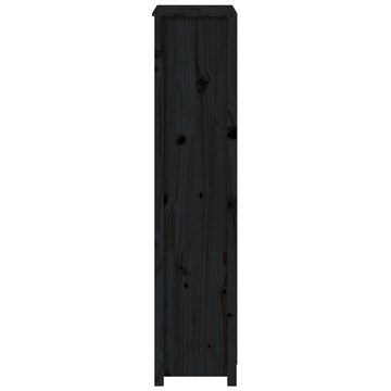 furnicato Sideboard Highboard Schwarz 80x35x154 cm Massivholz Kiefer