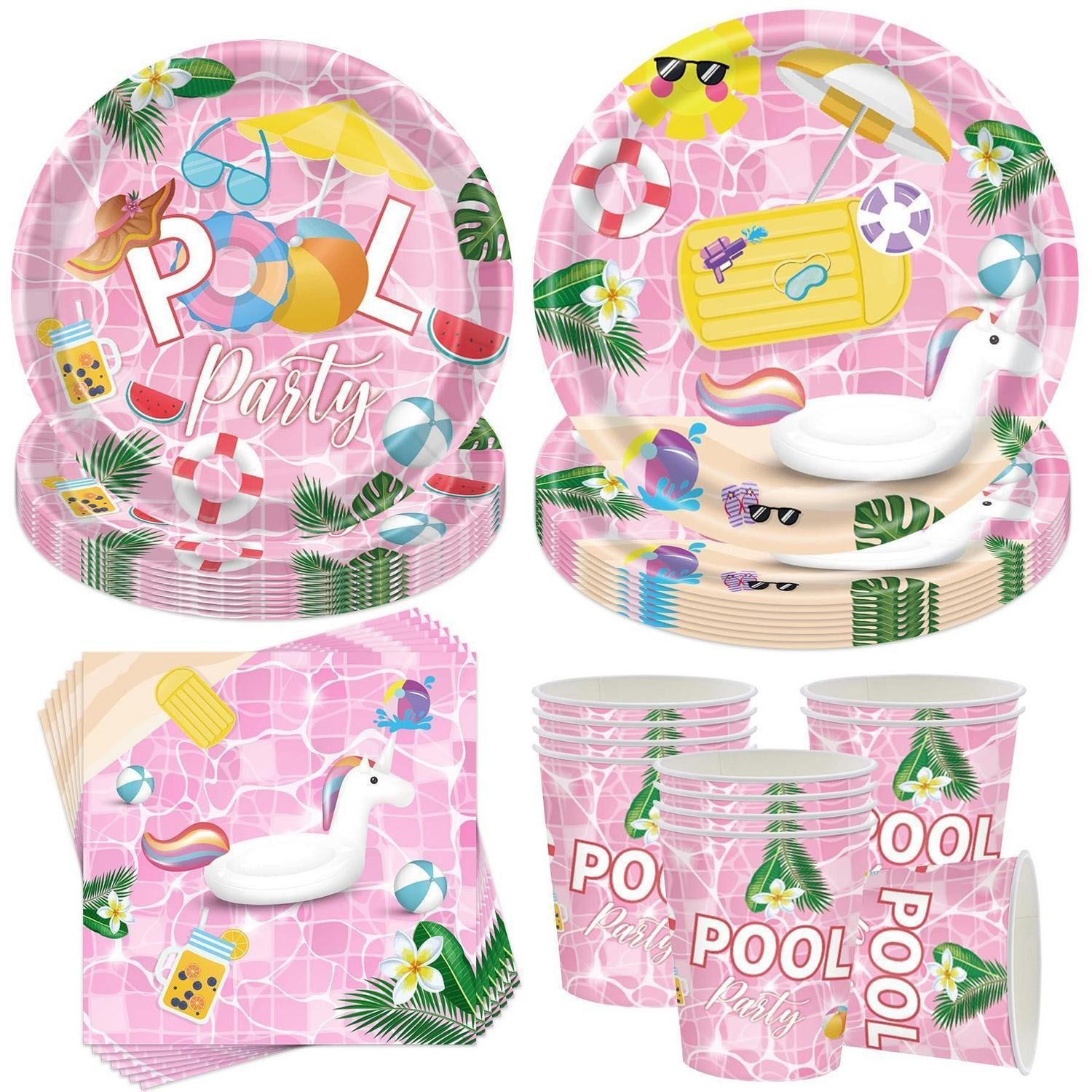 LuxusKollektion Pappteller Partygeschirr Set Einhorn 10 Gäste, (50 St)
