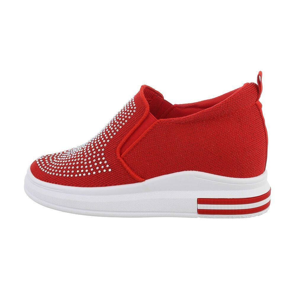 Ital-Design »Damen Low-Top Freizeit« Sneaker Keilabsatz/Wedge Sneakers Low  in Rot