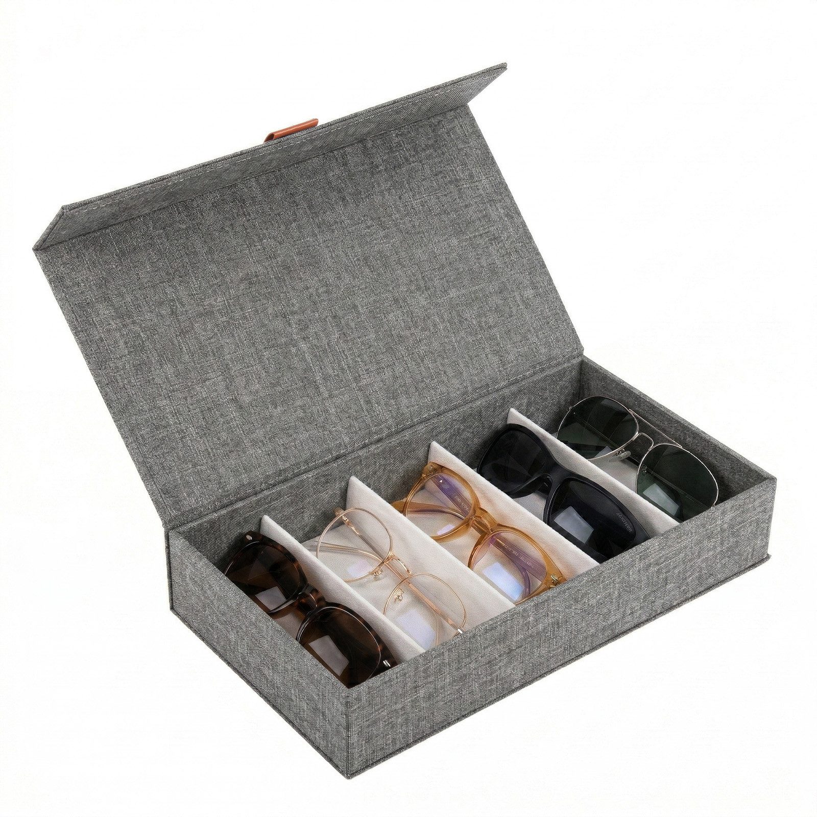 Youyijia Aufbewahrungsbox Brillenaufbewahrungsbox Oxford Gewebe Deckel mit Magnetverschluss