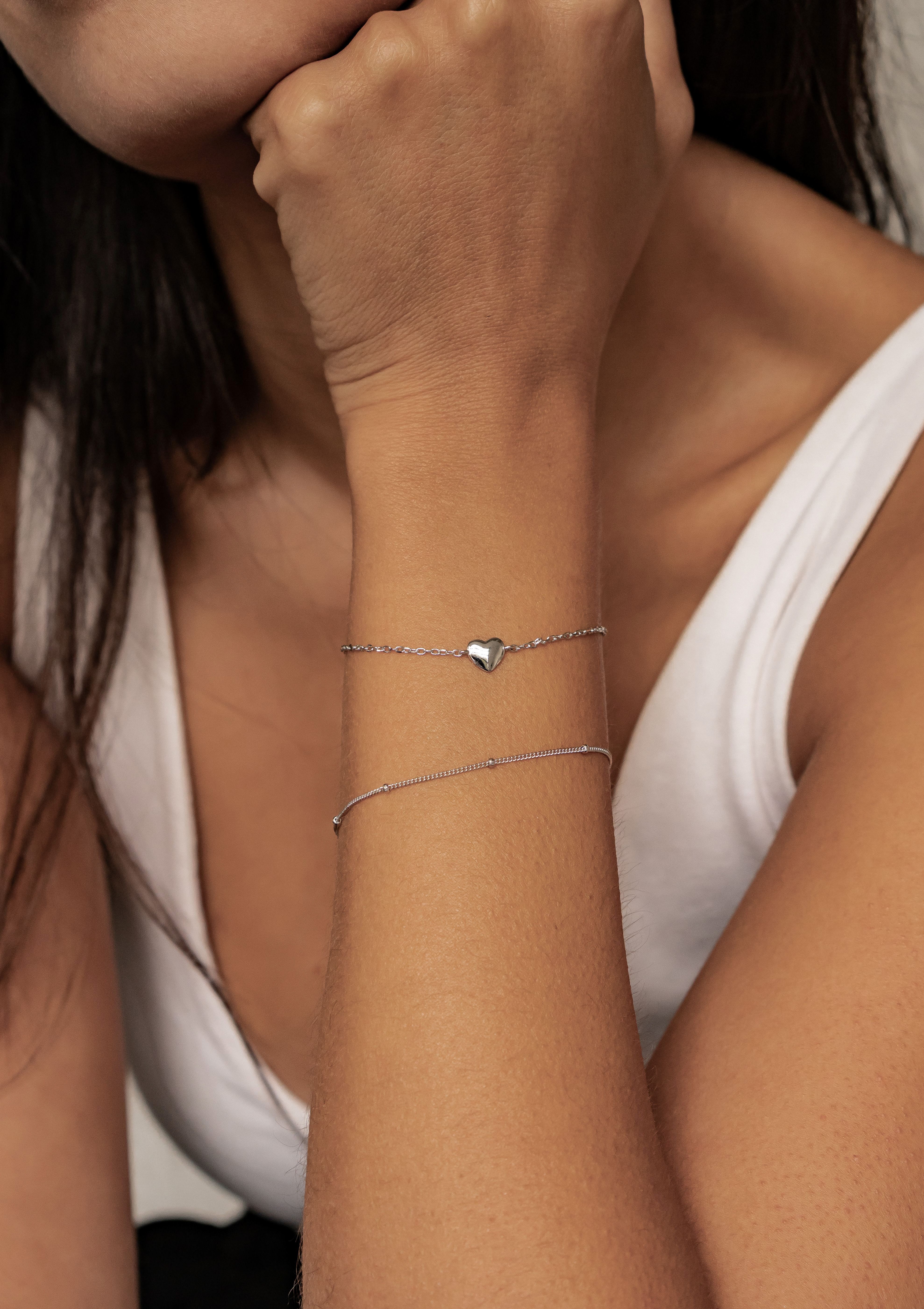 Hey Happiness Silberarmband Set Eleganz, Doppeltes Armband-Set für Damen, 2 günstig online kaufen