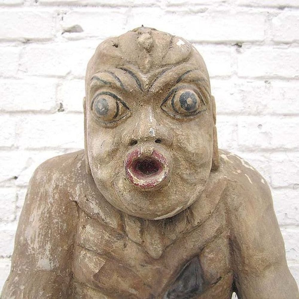 Luxury-Park-Direct Kommode China 1920 Figur Der Fastende Meditation Skulptur buddhistisch Pappel