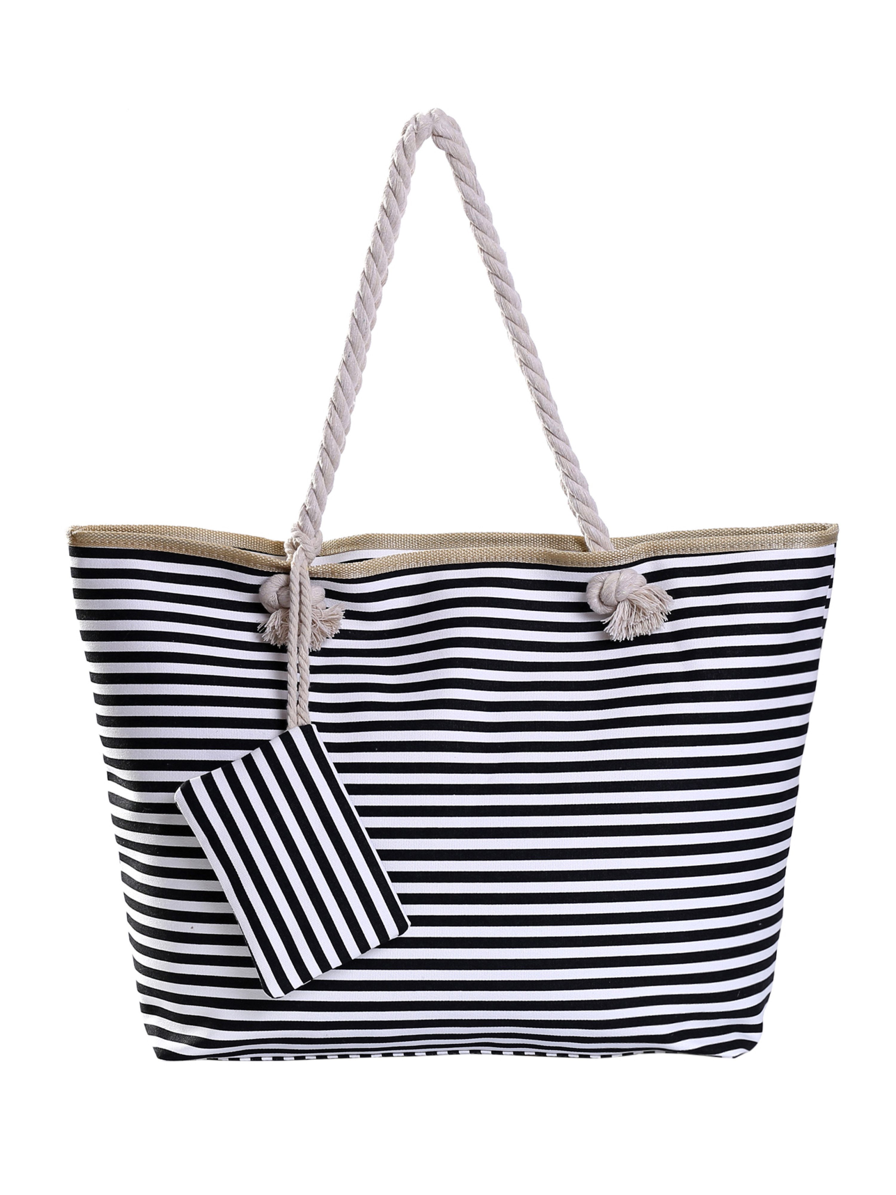 DonDon Strandtasche Shopper wasserabweisende Tasche (2-tlg), Große Strandtasche, mit Reißverschluss, inkl. kleinem Beutel