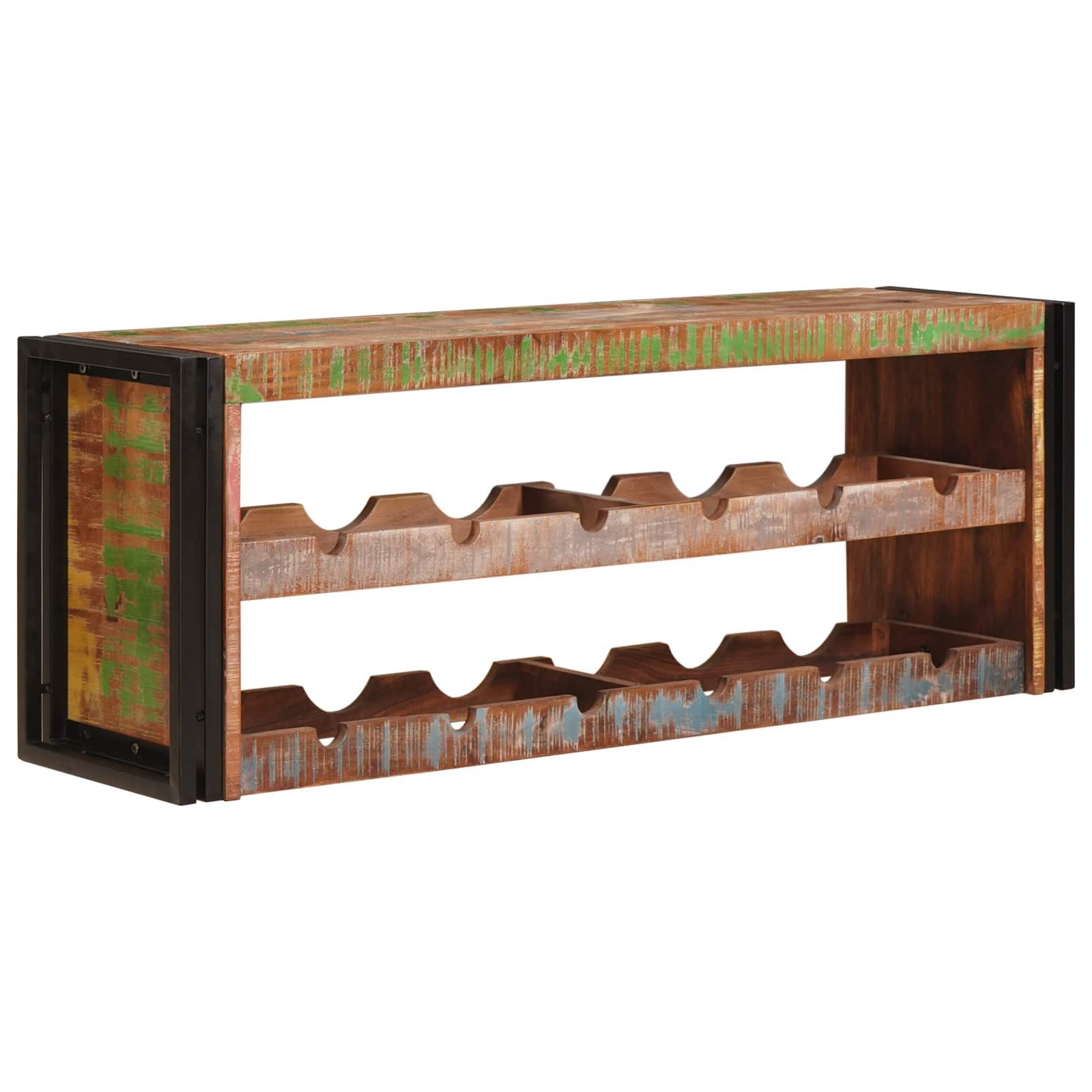 vidaXL Weinregal Weinregal Braun 120 x 45 x 33 cm Massives Altholz, 1-tlg.