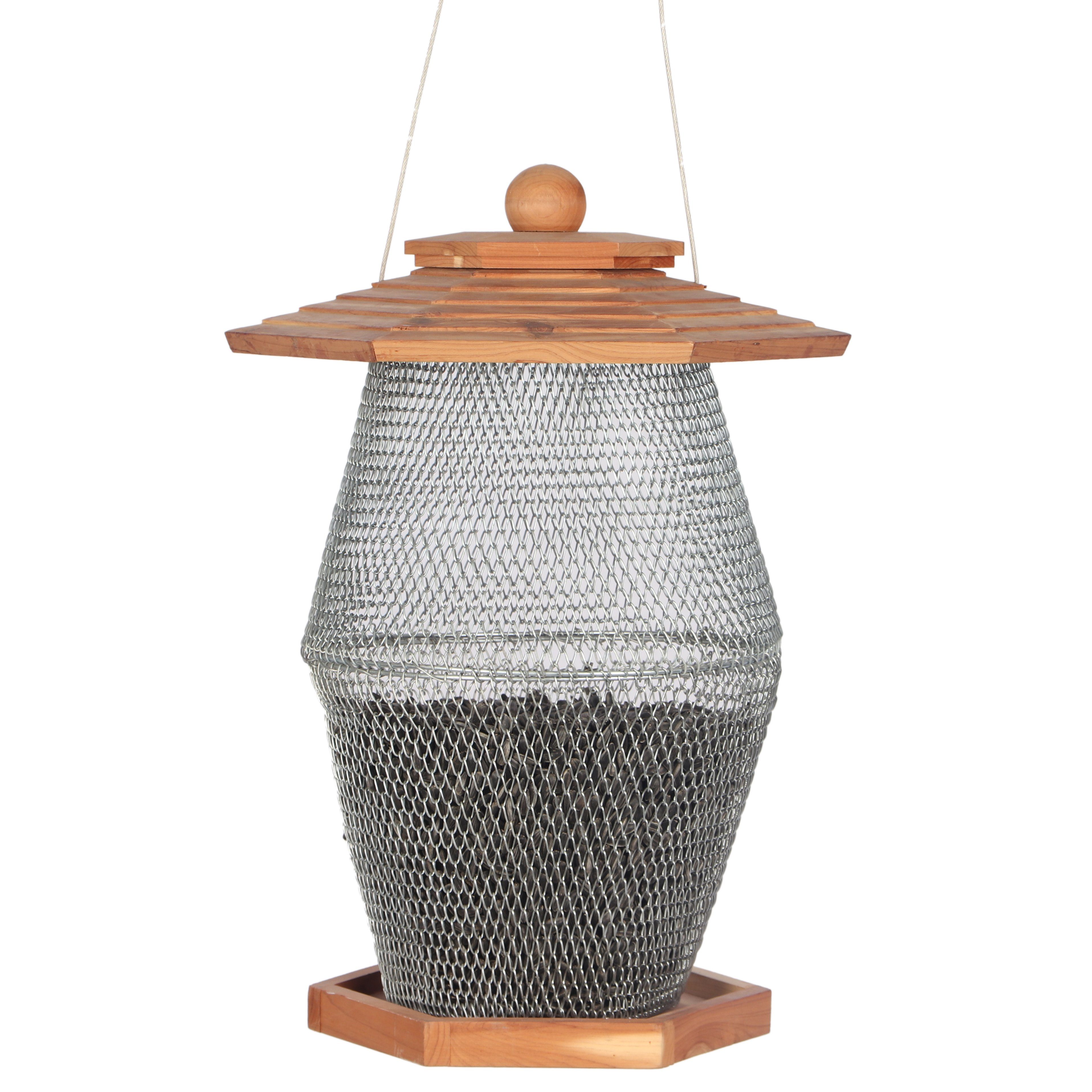 Dehner Vogelhaus Futterlaterne Andorra, 27 x 39 x 24 cm, Futterstation für Streufutter