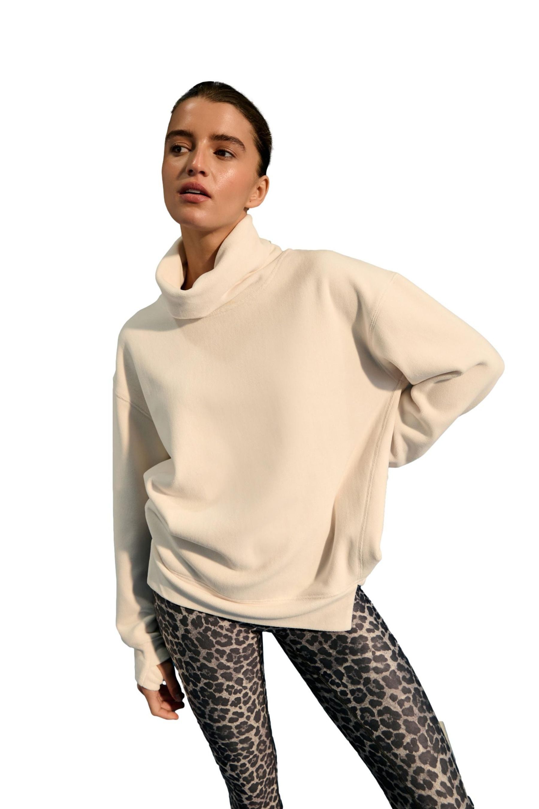 Next Fleecepullover Active Fleece mit Wasserfallausschnitt (1-tlg)