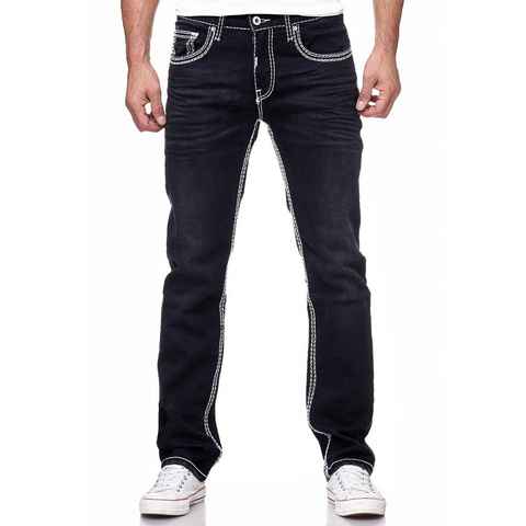 Rusty Neal Straight-Jeans LEVIN 7 mit trendigen Kontrastnähten